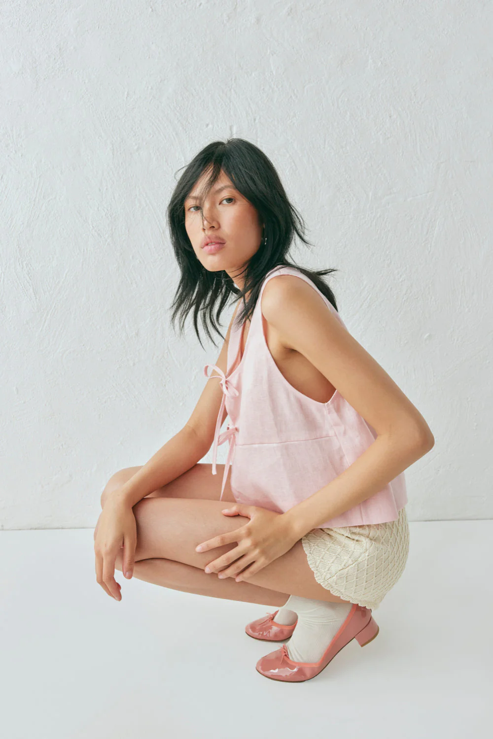 Nessa Linen Smock Top Pink - Image 2