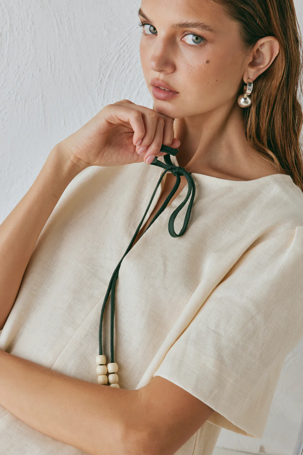 Olsen Linen Mini Dress Cream - Image 7
