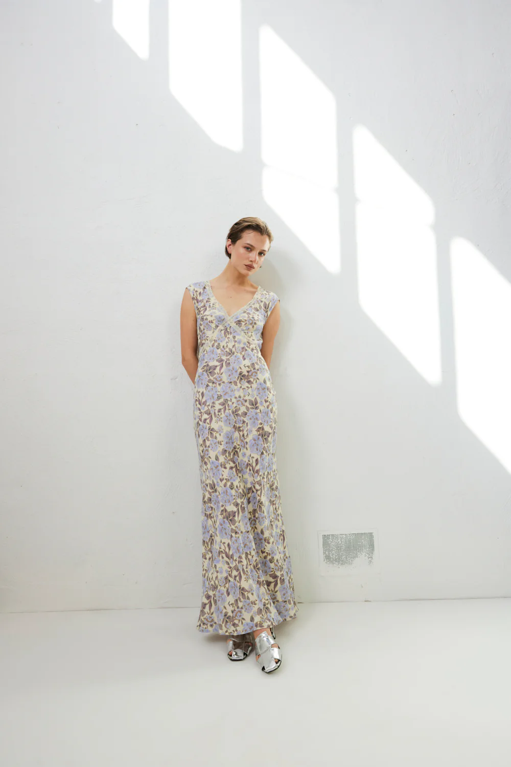 Paris In The 90's Bias Cut Maxi Dress Floral - Image 4