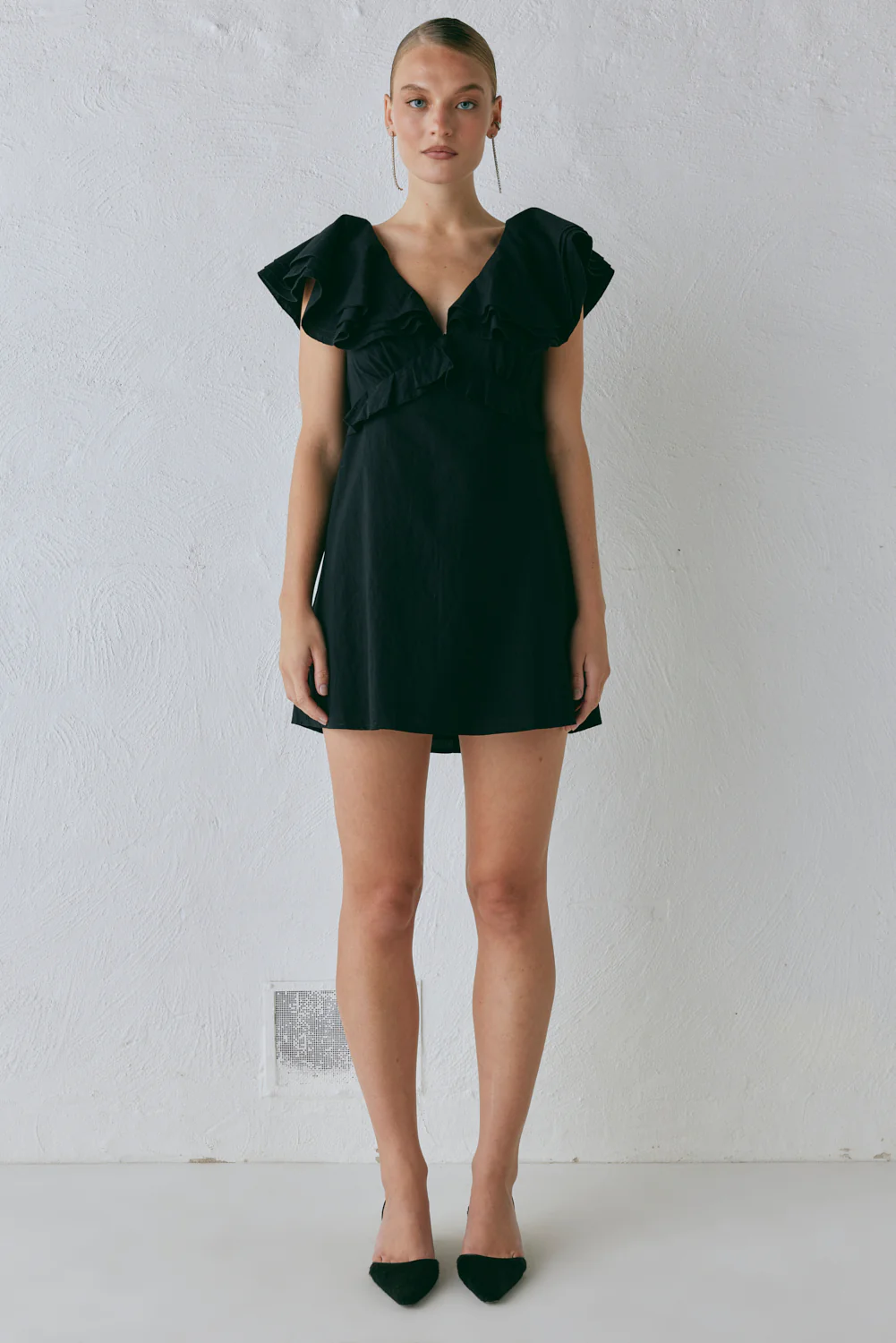 Party Nights Frill Mini Dress Black - Image 2