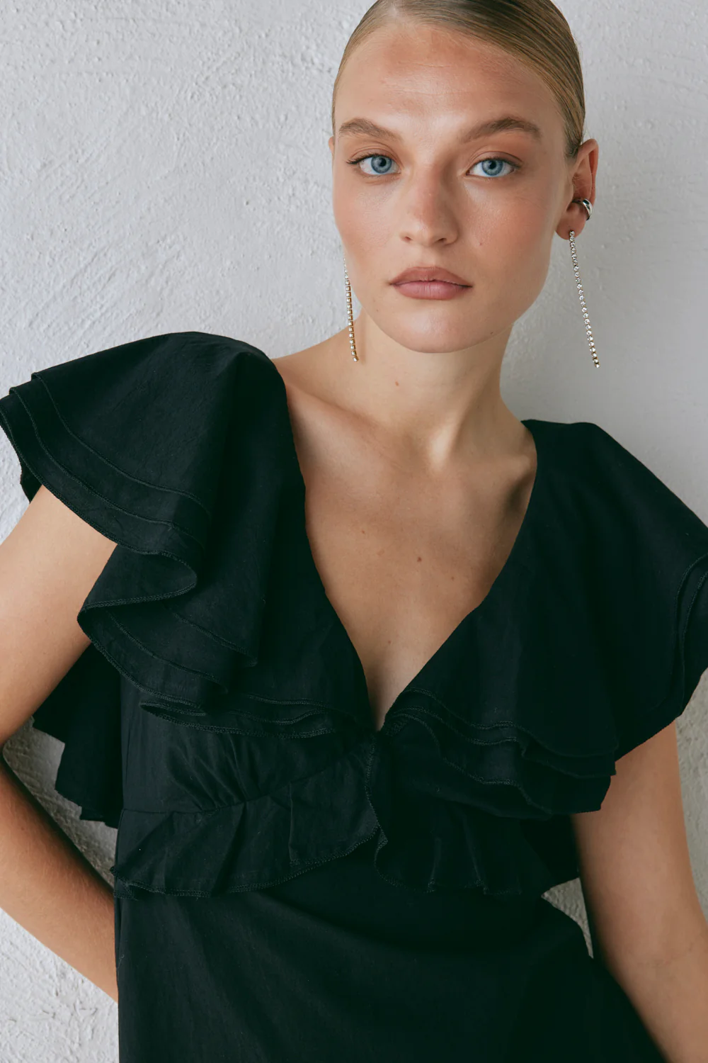 Party Nights Frill Mini Dress Black - Image 3