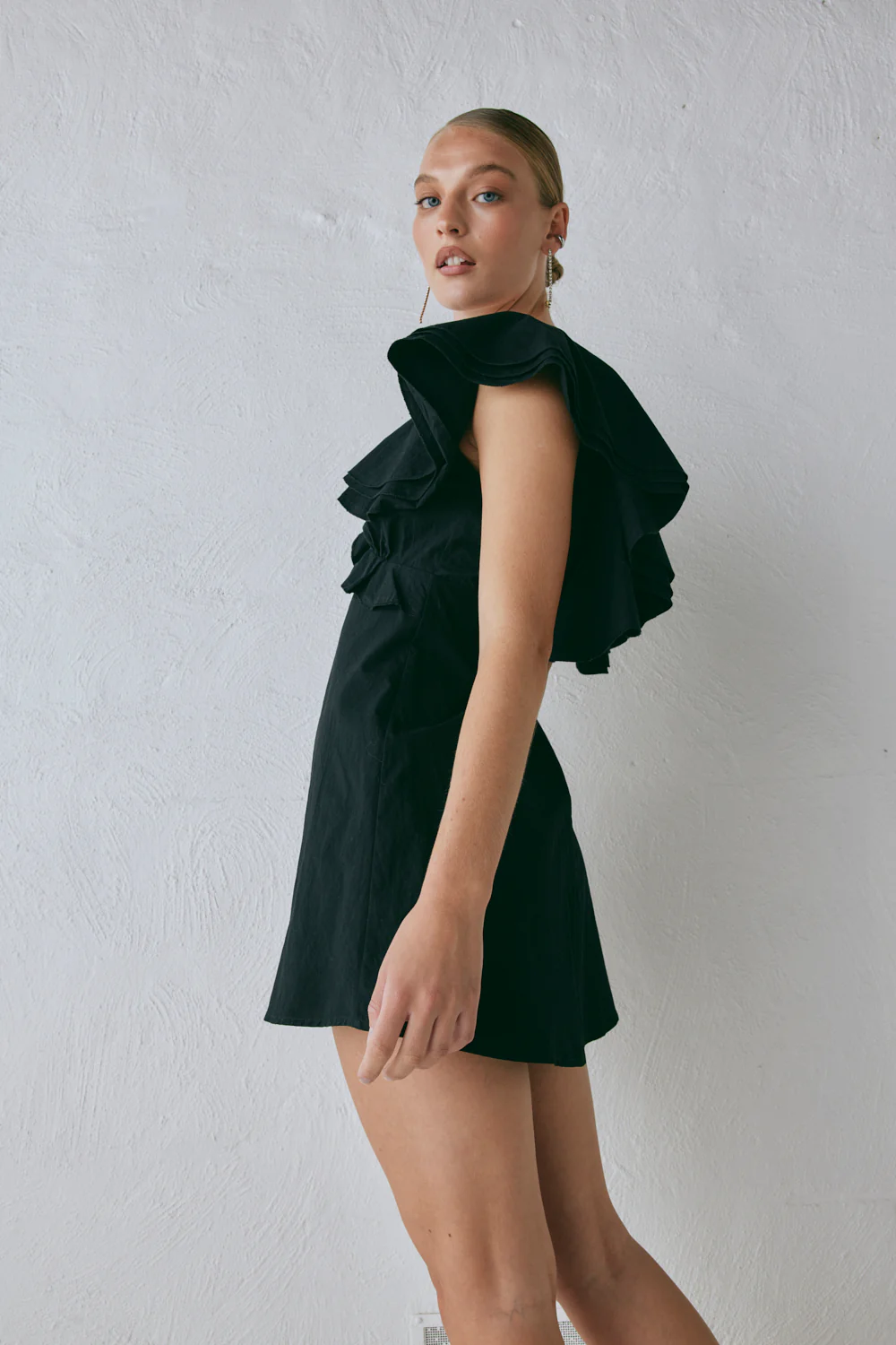 Party Nights Frill Mini Dress Black - Image 4