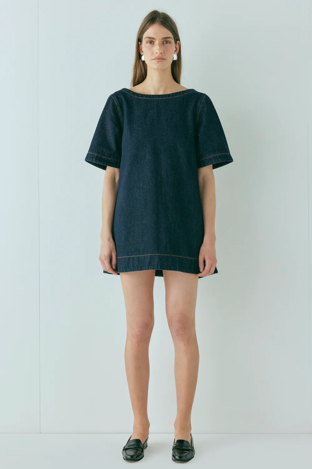 Peyton Denim Mini Dress Indigo - Image 4