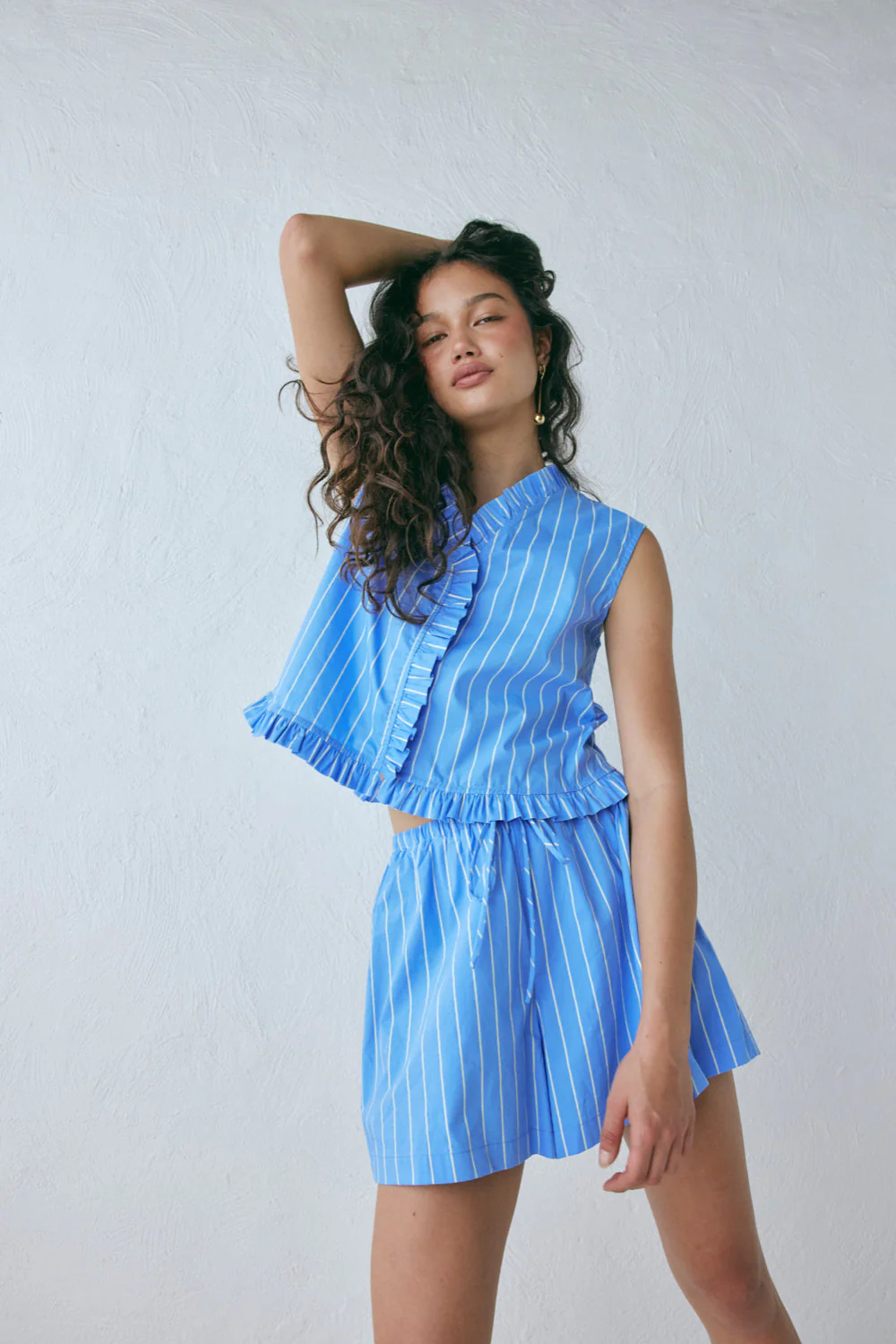 Phoebe Vest Top Cornflower Stripe - Image 3