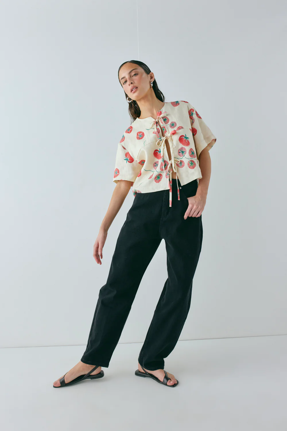 Portia Linen Smock Top Roma - Image 7