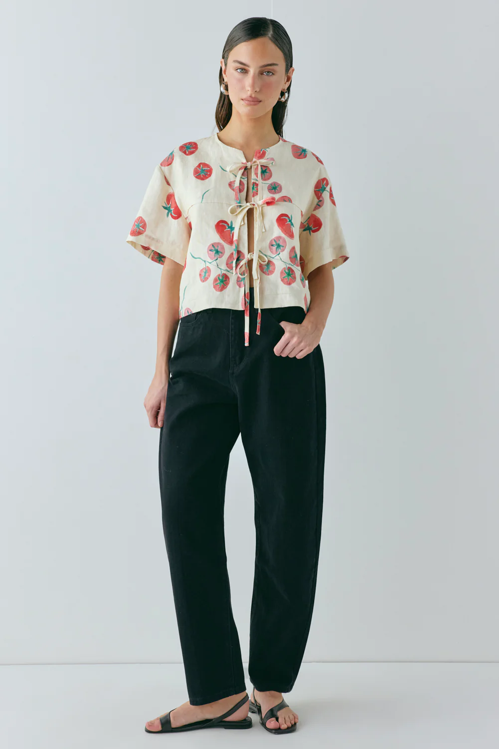 Portia Linen Smock Top Roma - Image 8