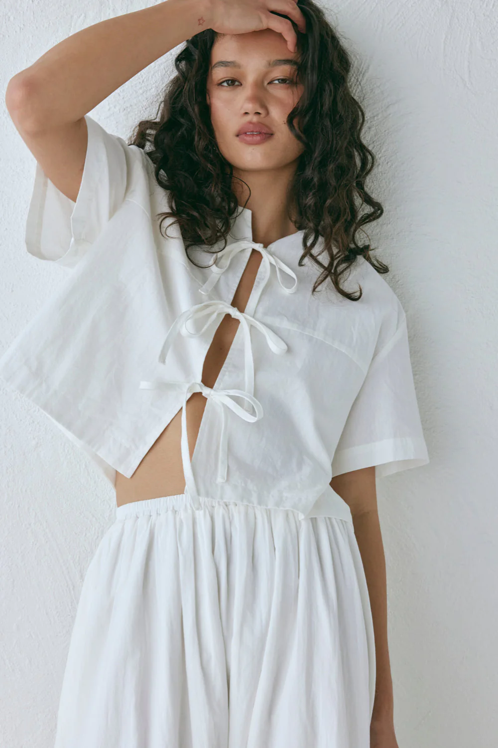 Portia Smock Top White