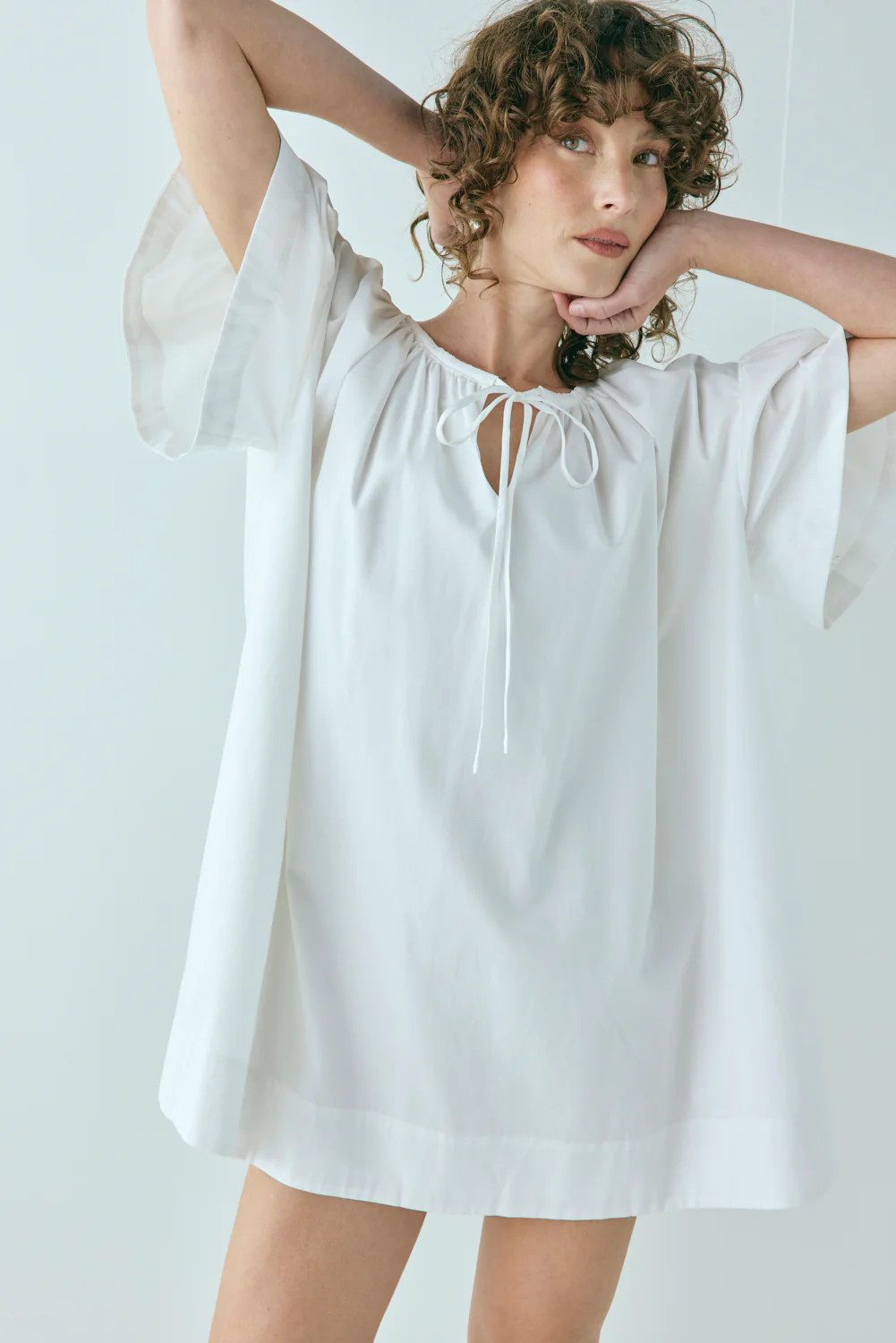 Quinn Smock Mini Dress White - Image 2