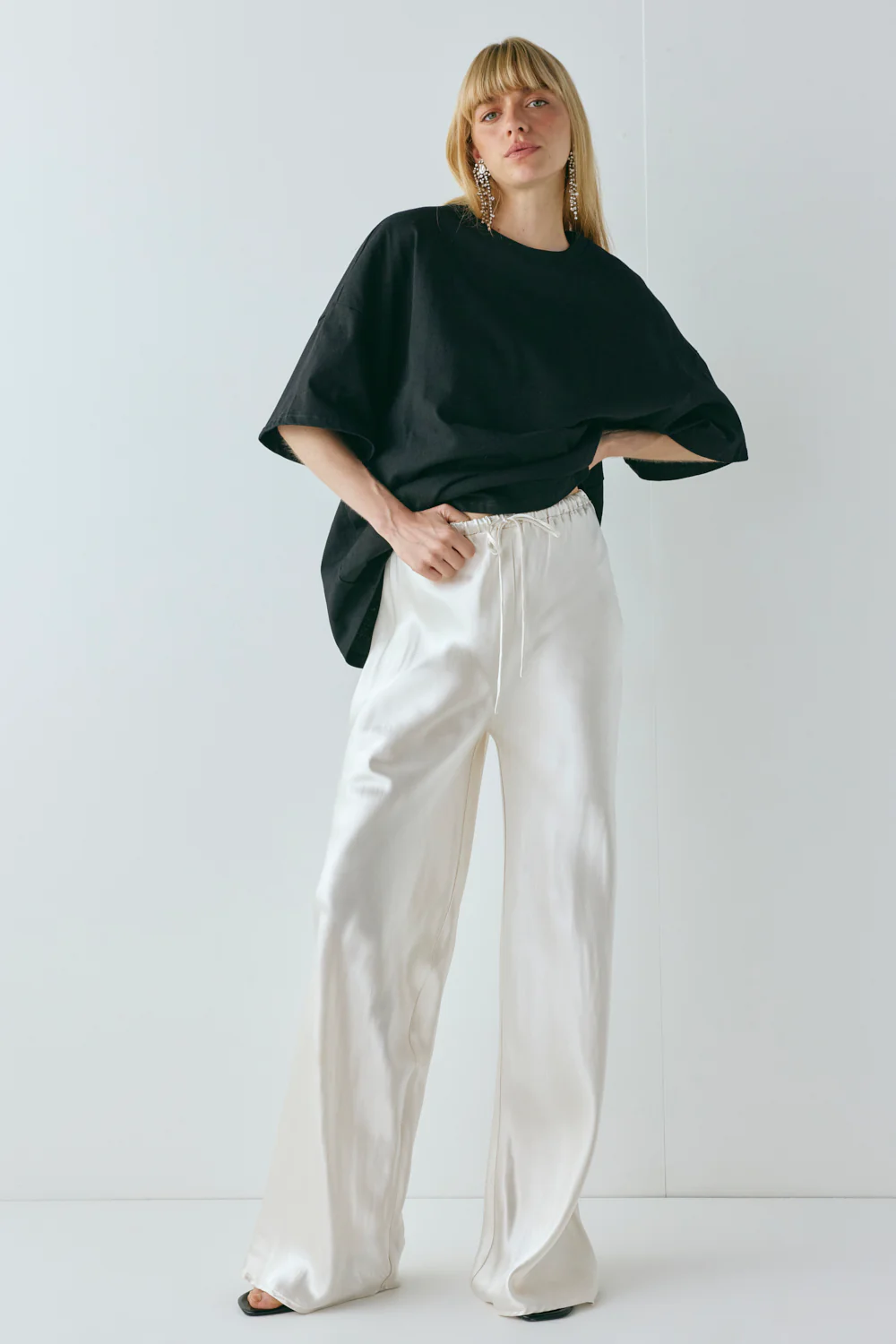 Rae Satin Pants Cream