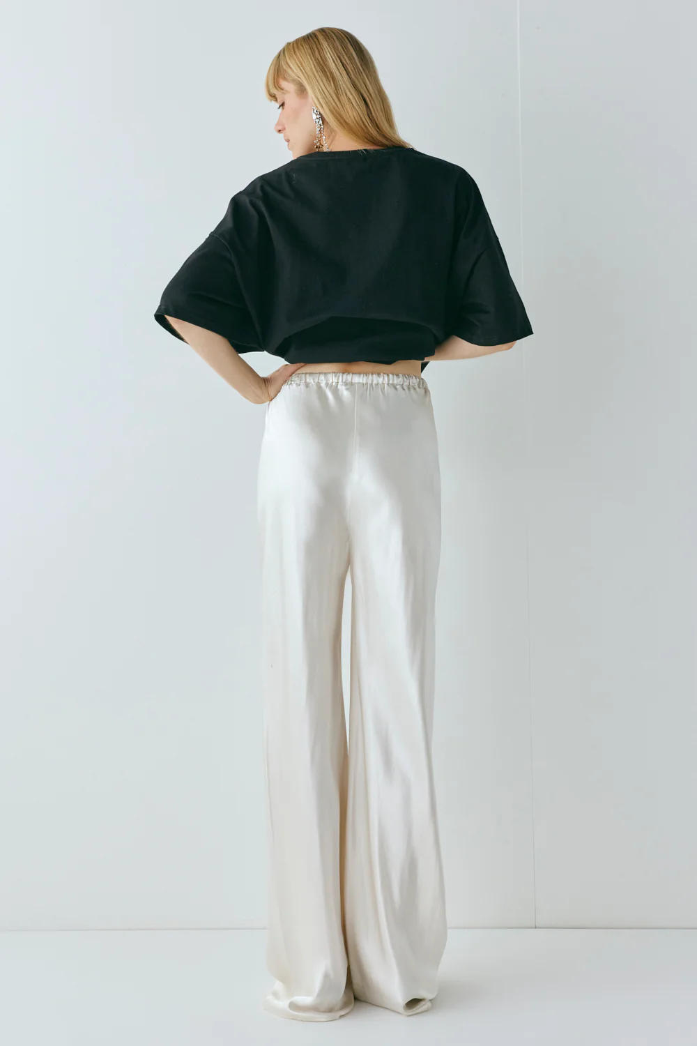 Rae Satin Pants Cream - Image 7