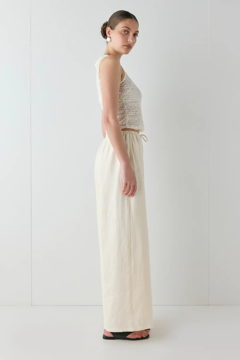 Raya Linen Pants Cream - Image 5