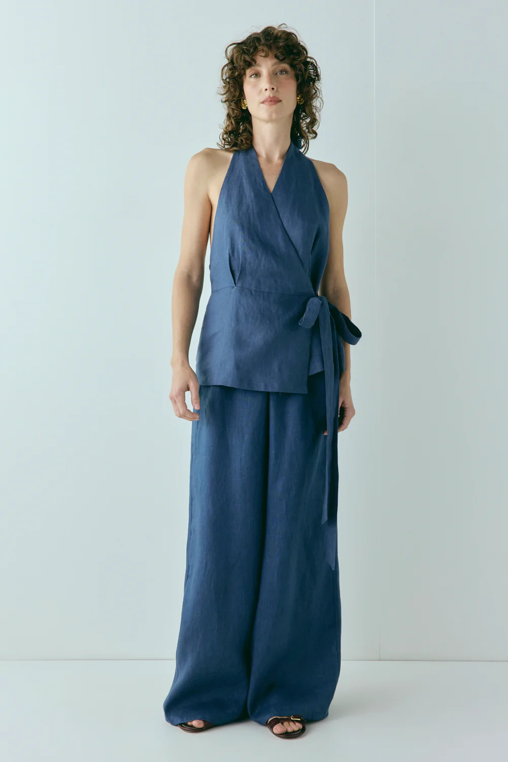 Raya Linen Pants Navy - Image 3