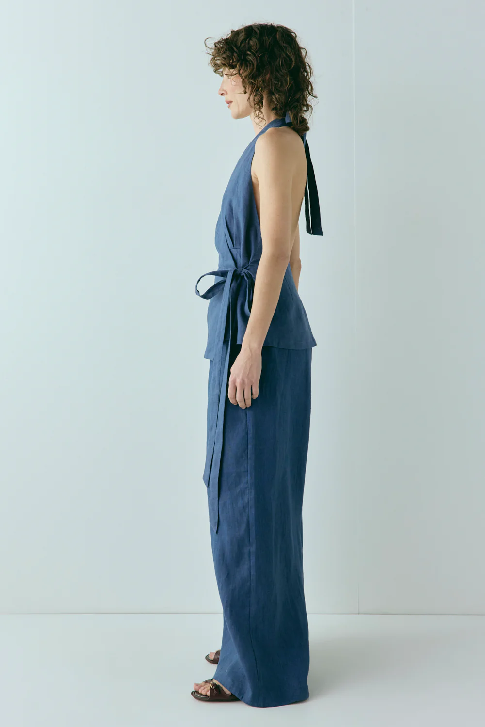 Raya Linen Pants Navy - Image 5