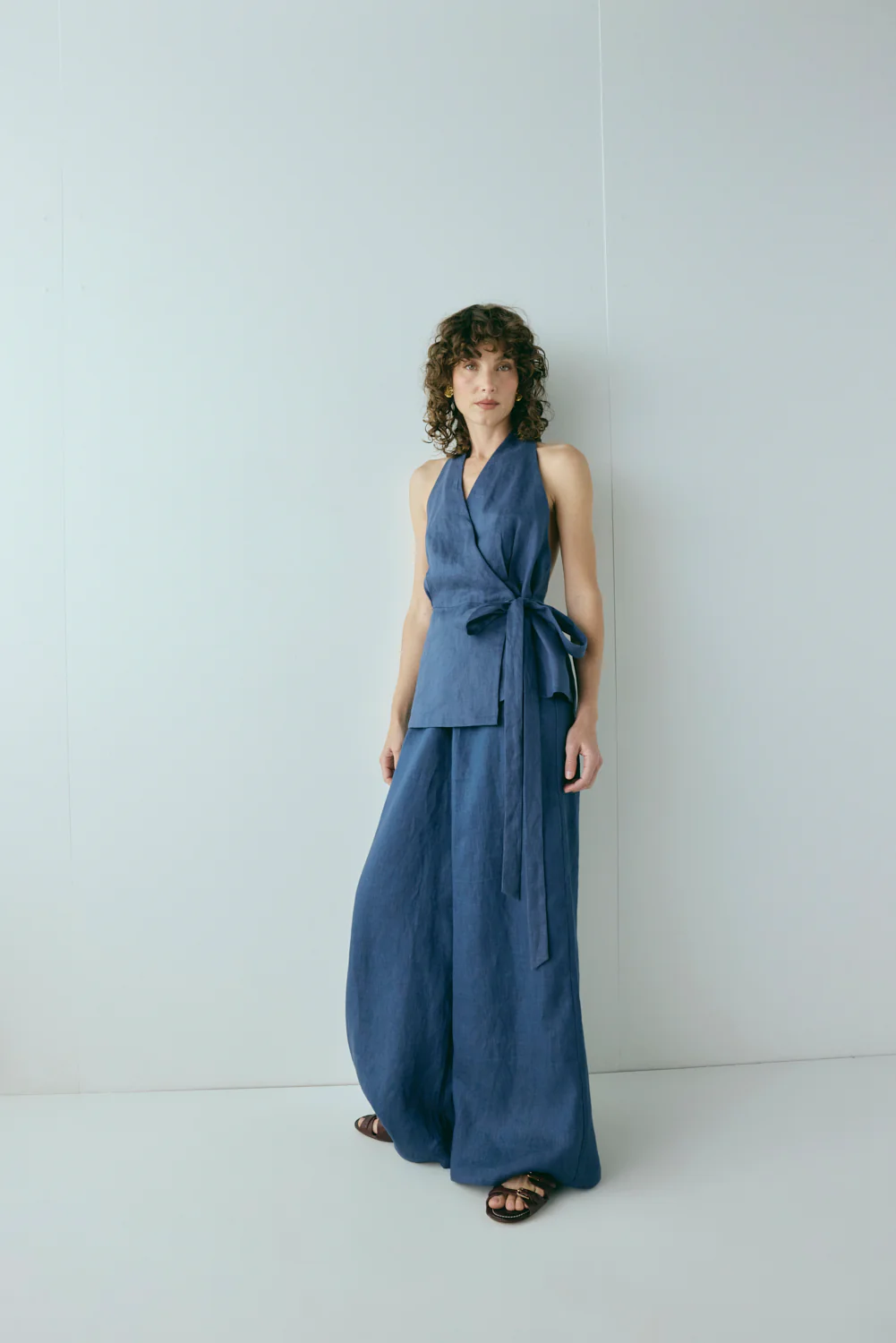 Raya Linen Pants Navy - Image 6