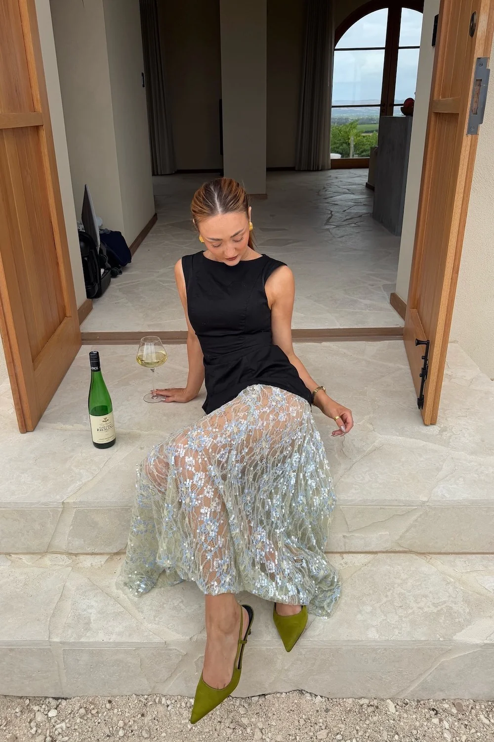 Robbie Sequin Maxi Dress Black - Image 6