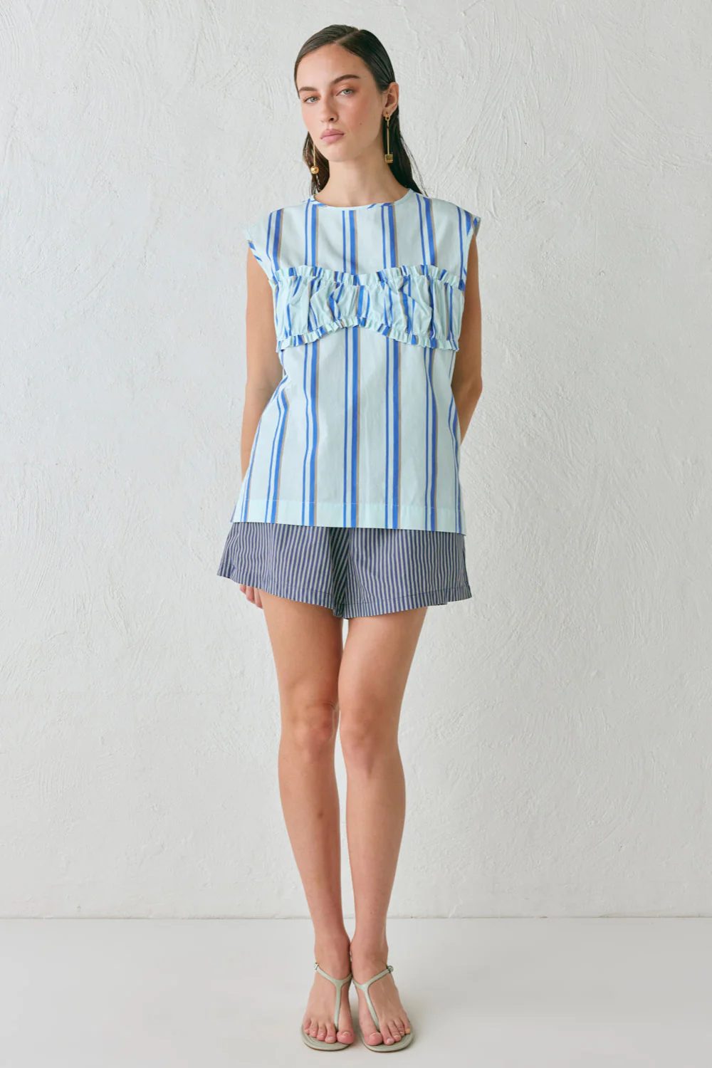 Romi Tunic Top Blue Stripe - Image 2