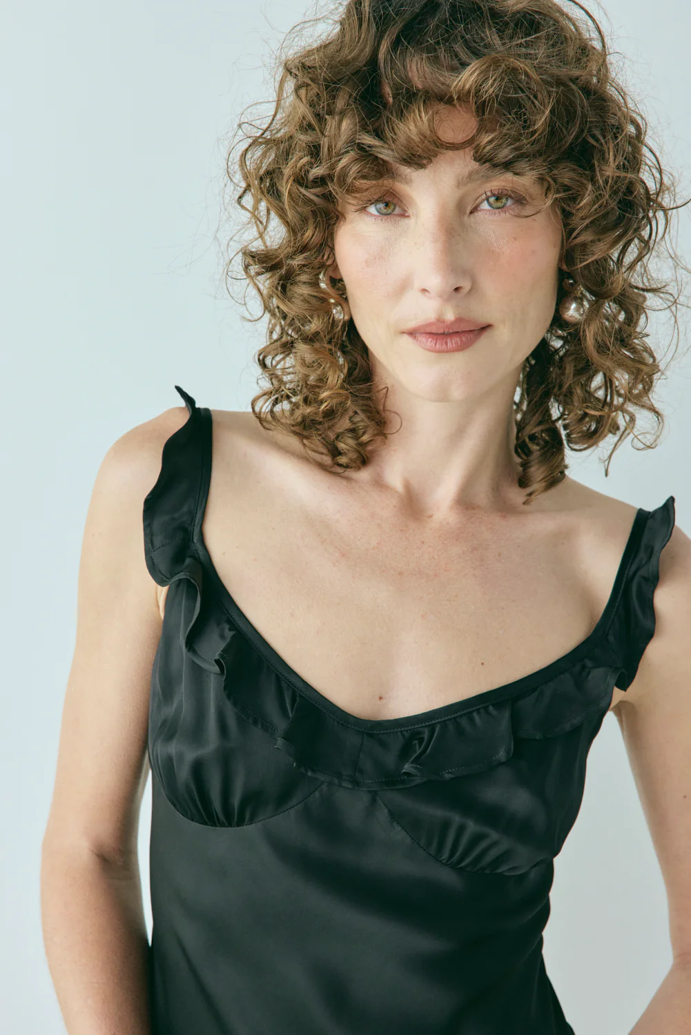 Rosalia Satin Bias Cut Maxi Dress Black - Image 2