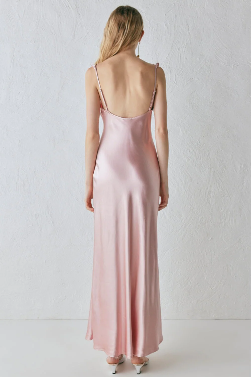 Rosalia Satin Bias Cut Maxi Dress Blush - Image 7