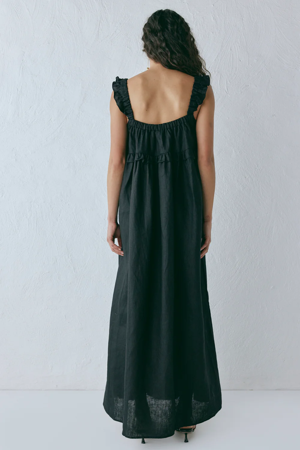 Rossana Linen Maxi Dress Black - Image 8