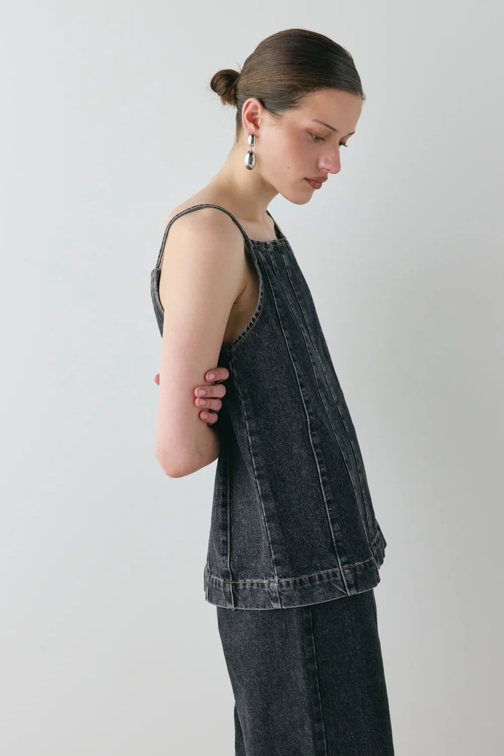 Sabina Denim Top Washed Black - Image 5