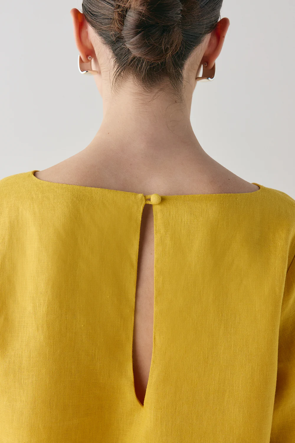 Sabine Linen Mini Dress Mustard - Image 9