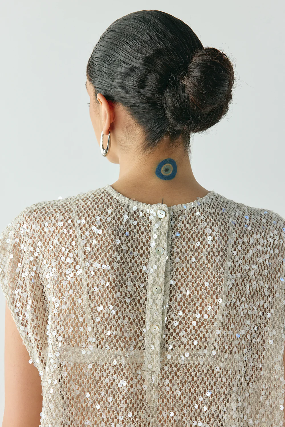 Sabre Sequin Midi Dress Oat - Image 7