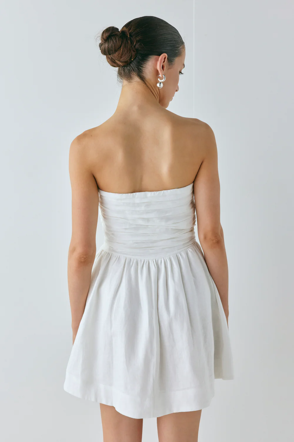Saint Malo Linen Mini Dress White - Image 5