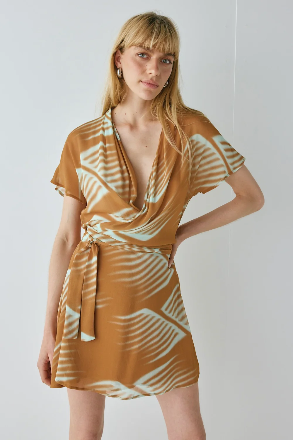 Salma Wrap Mini Dress Efi - Image 2