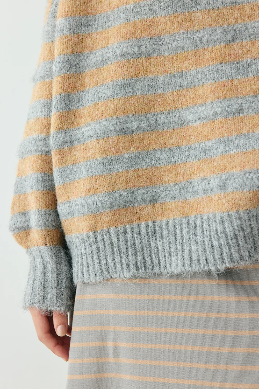 Sam Knit Jumper Apricot Stripe - Image 3