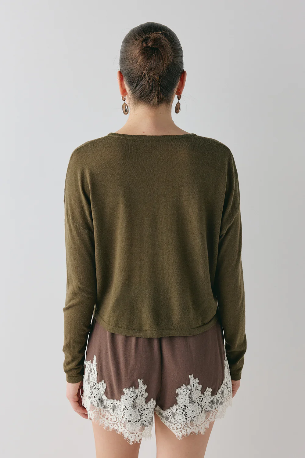 Sanne Knit Cardigan Khaki - Image 6