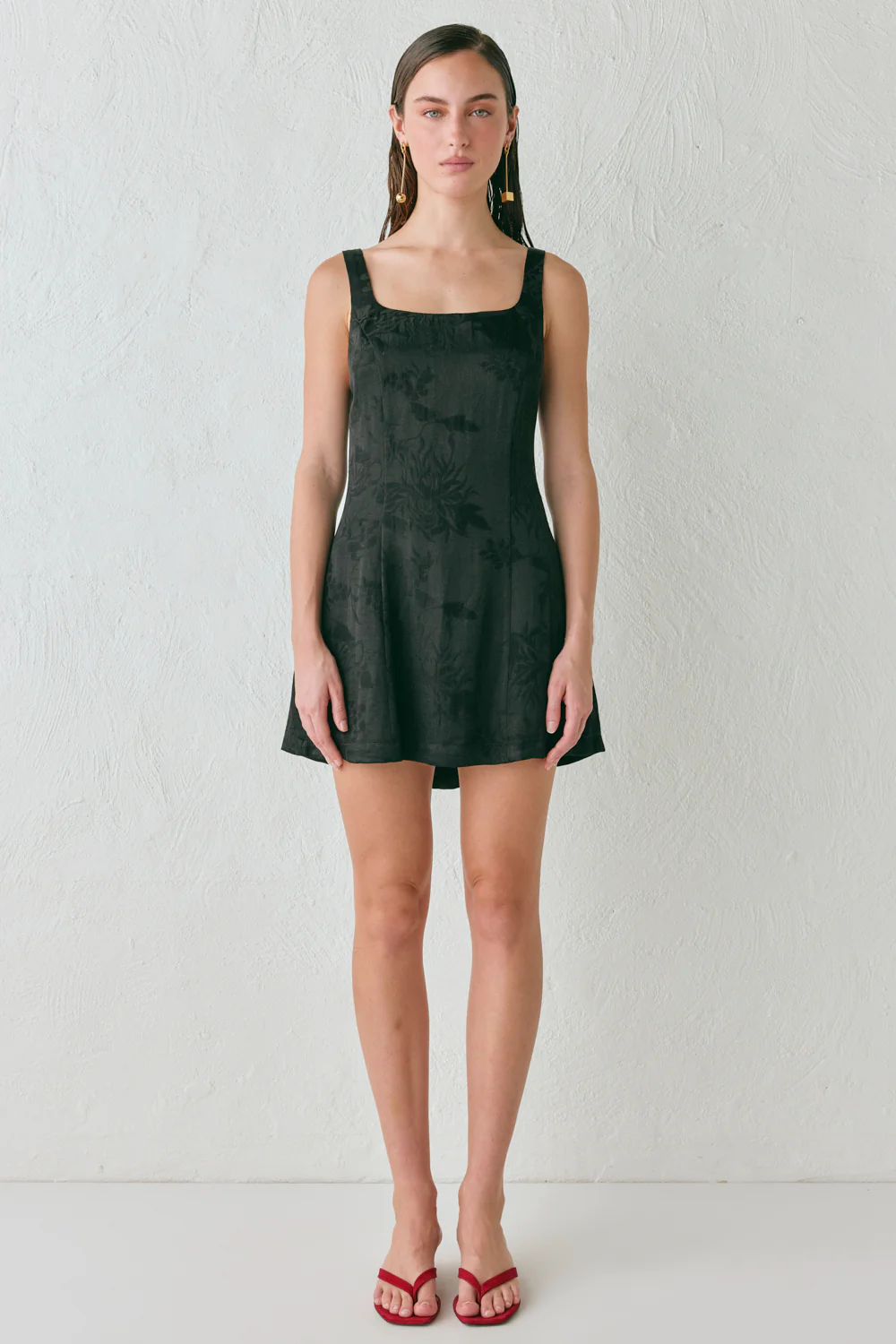 Shiloh Jacquard Mini Dress Black - Image 7
