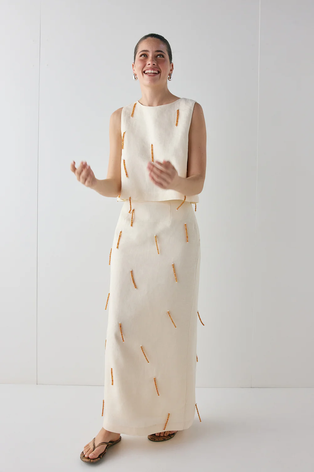 Siena Linen Top Cream - Image 6