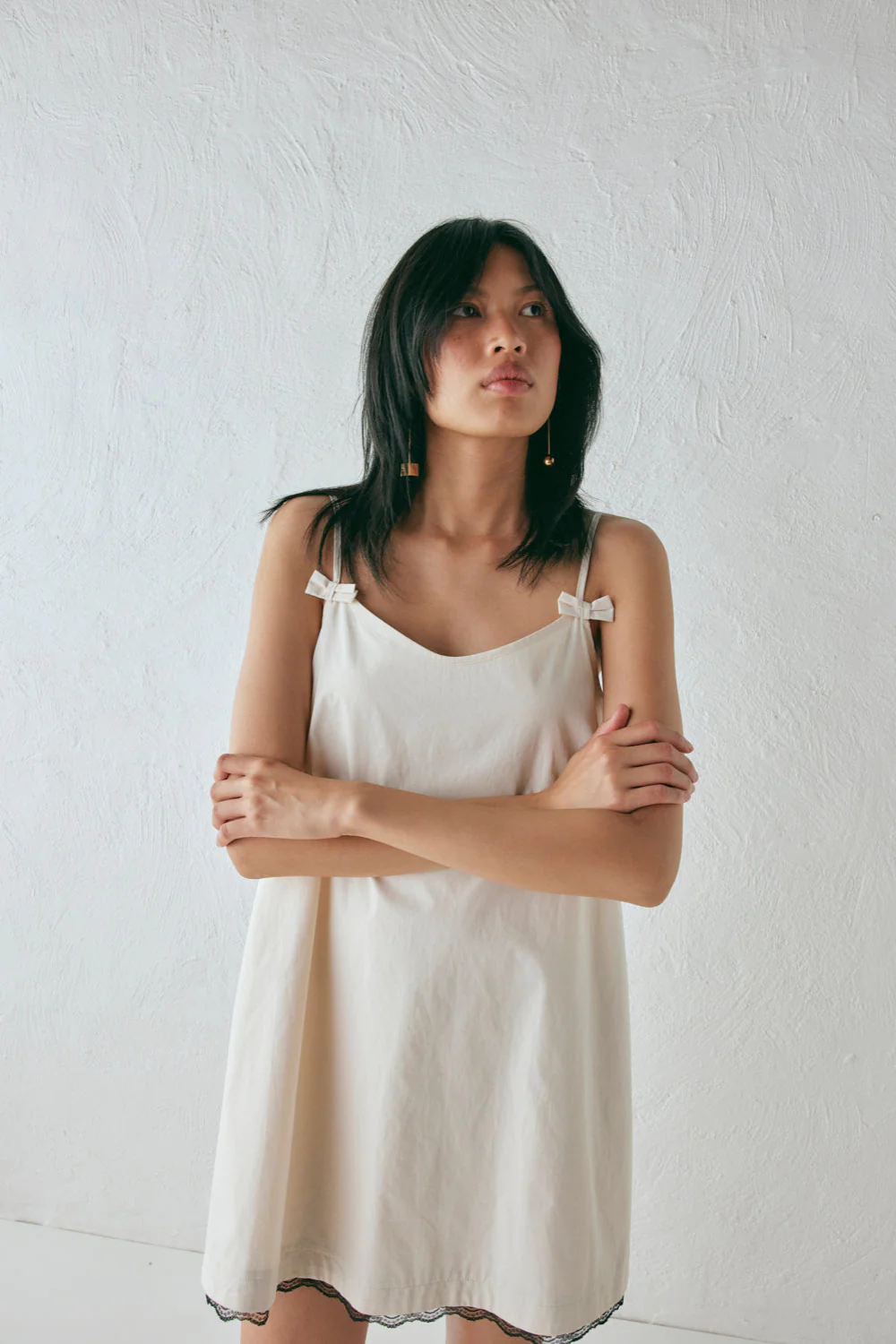 Silvia Mini Dress Cream - Image 2