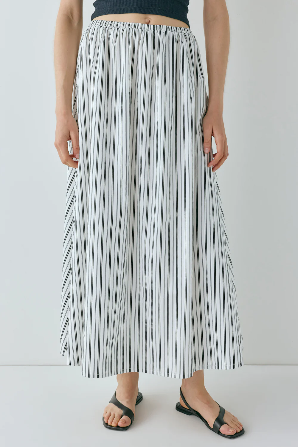 Solara Midi Skirt Black Stripe - Image 2