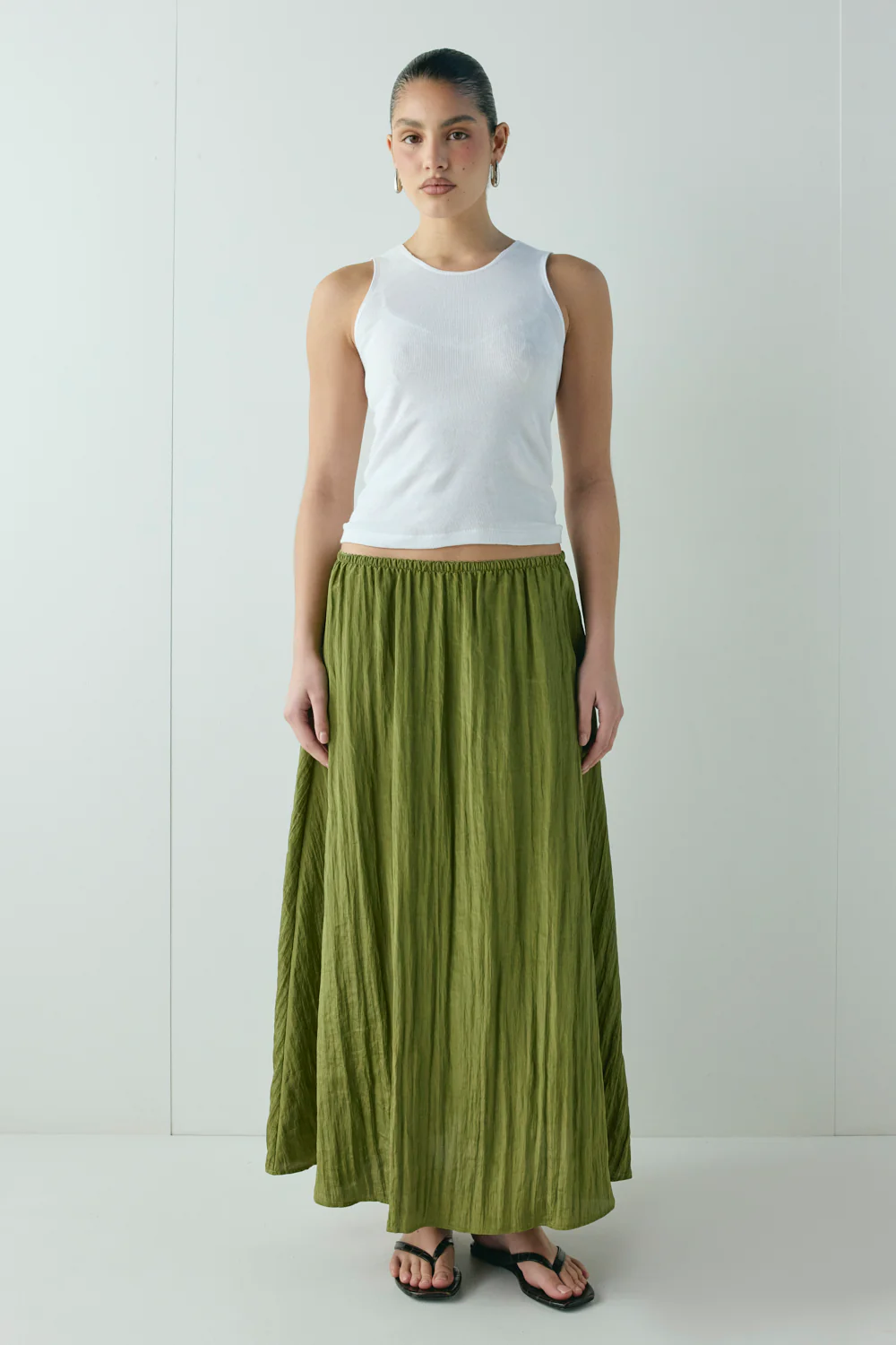 Solara Midi Skirt Olive