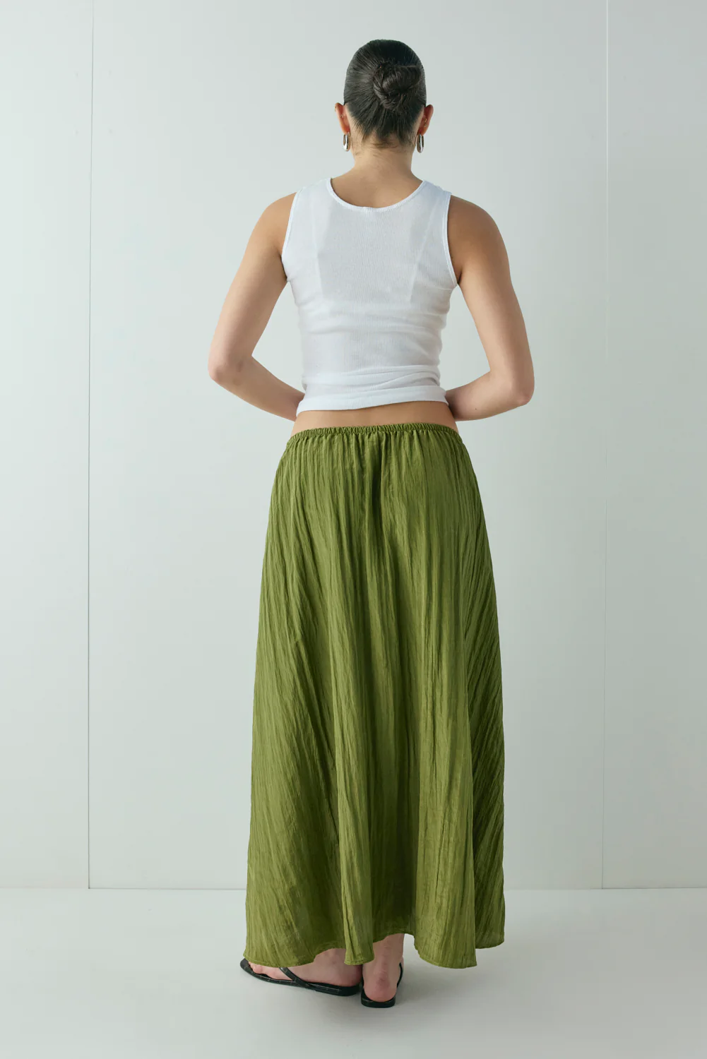 Solara Midi Skirt Olive - Image 8