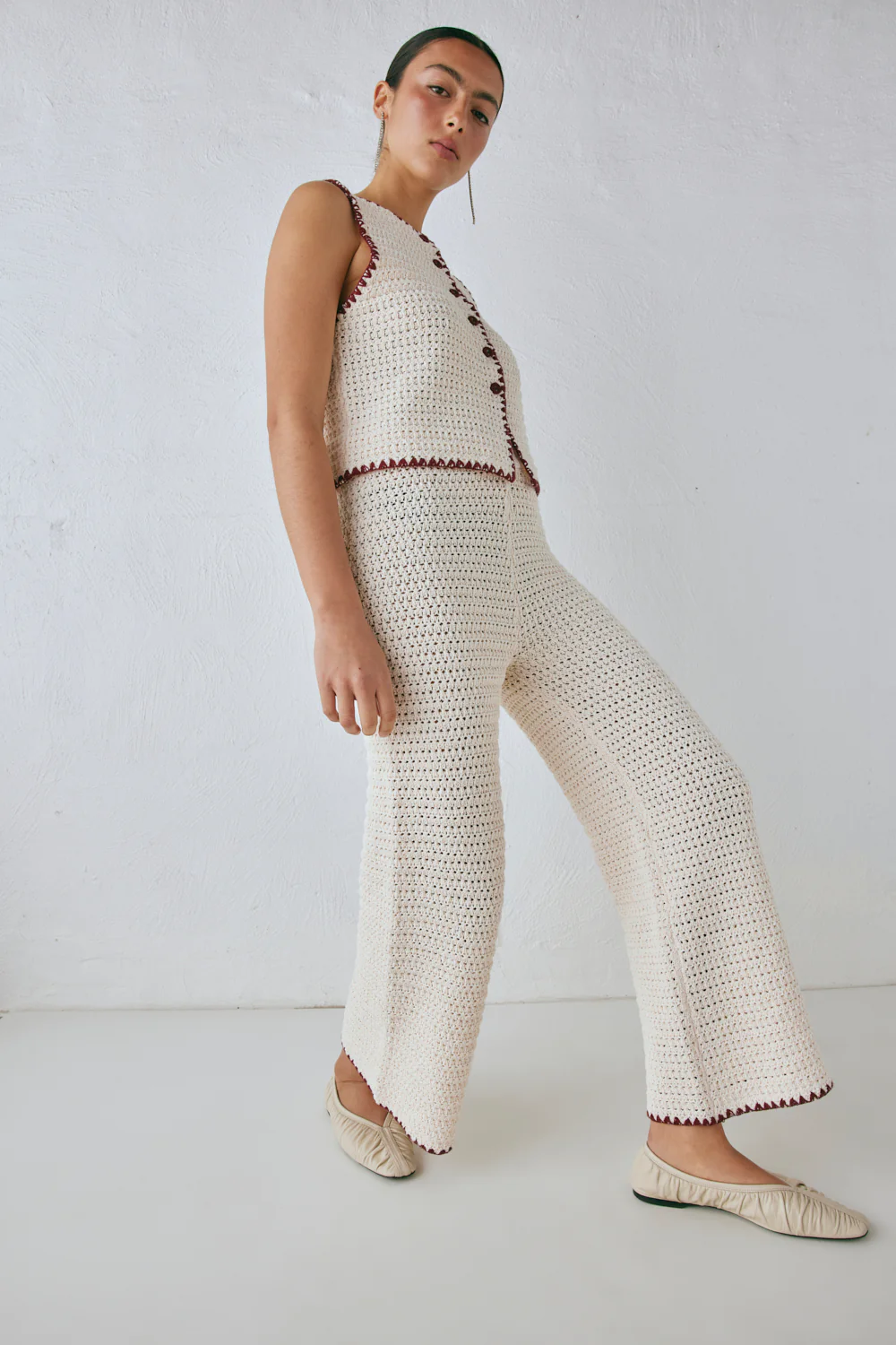Stella Knit Pants Cream - Image 2
