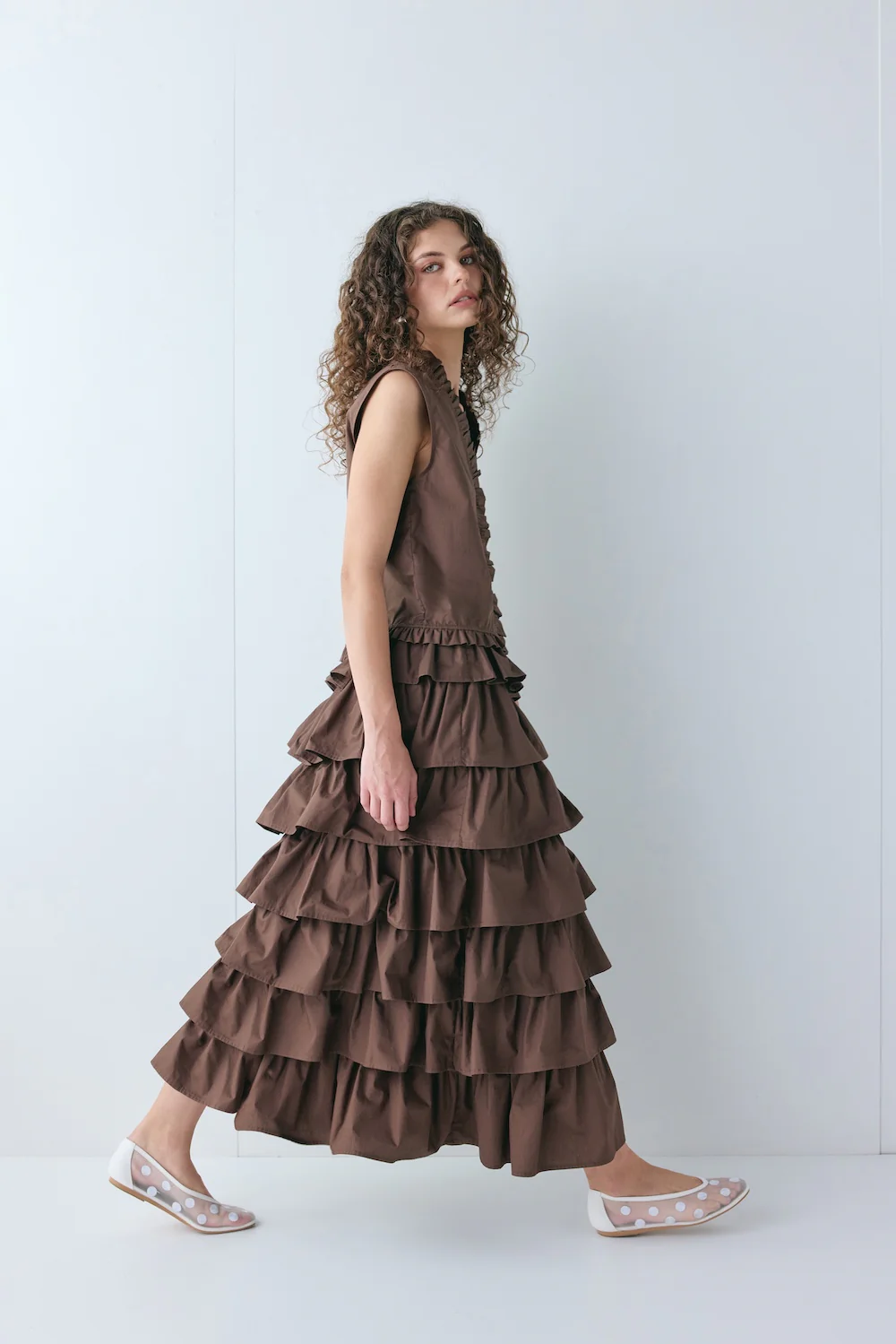 Thalia Midi Skirt Chocolate - Image 4