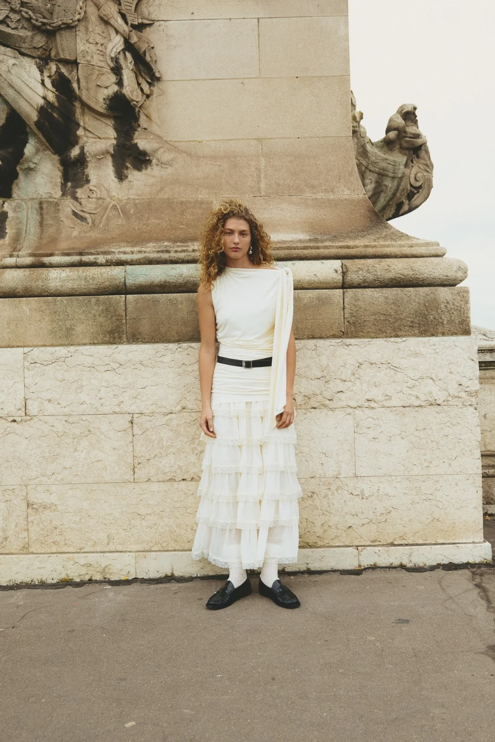 Thalia Midi Skirt Cream - Image 7