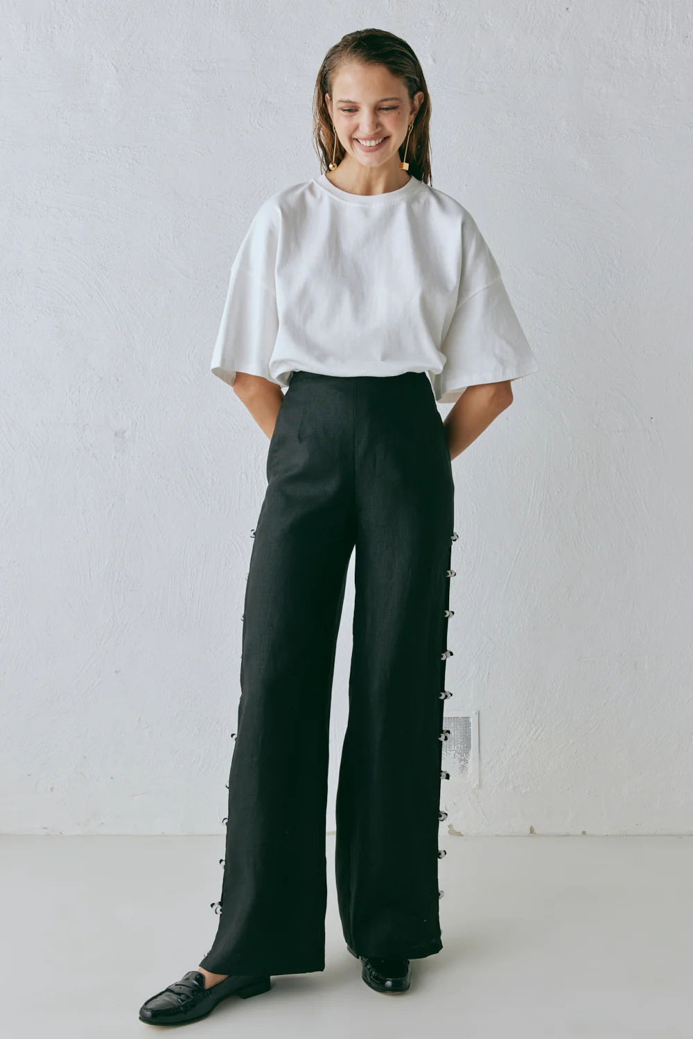 Tia Linen Pants Black - Image 5