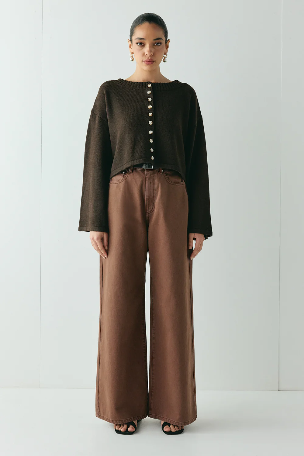 Tori Knit Cardigan Brown - Image 2