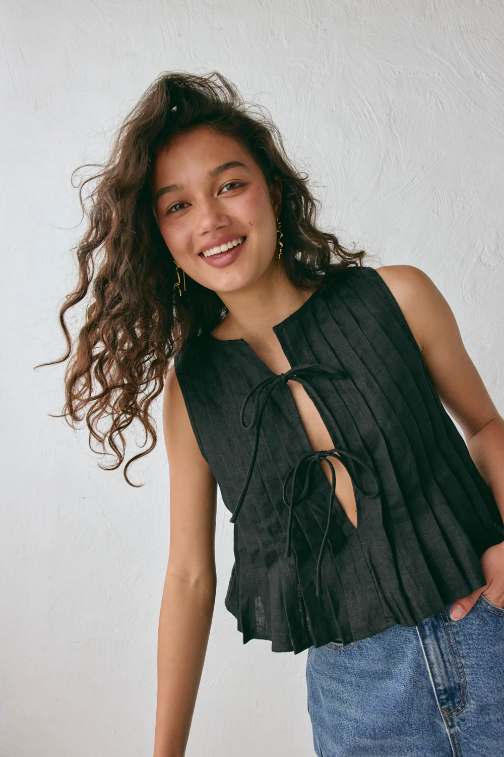 Valeria Linen Top Black - Image 4