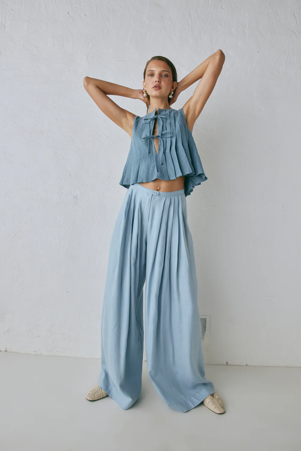 Valeria Linen Top Lake - Image 6