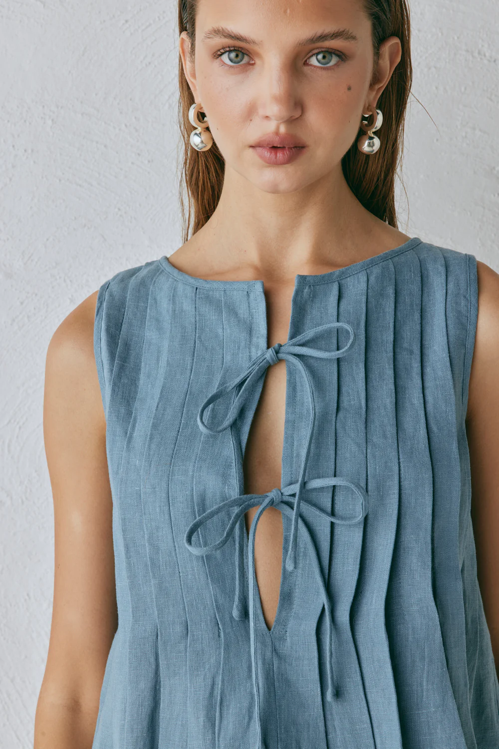 Valeria Linen Top Lake - Image 9