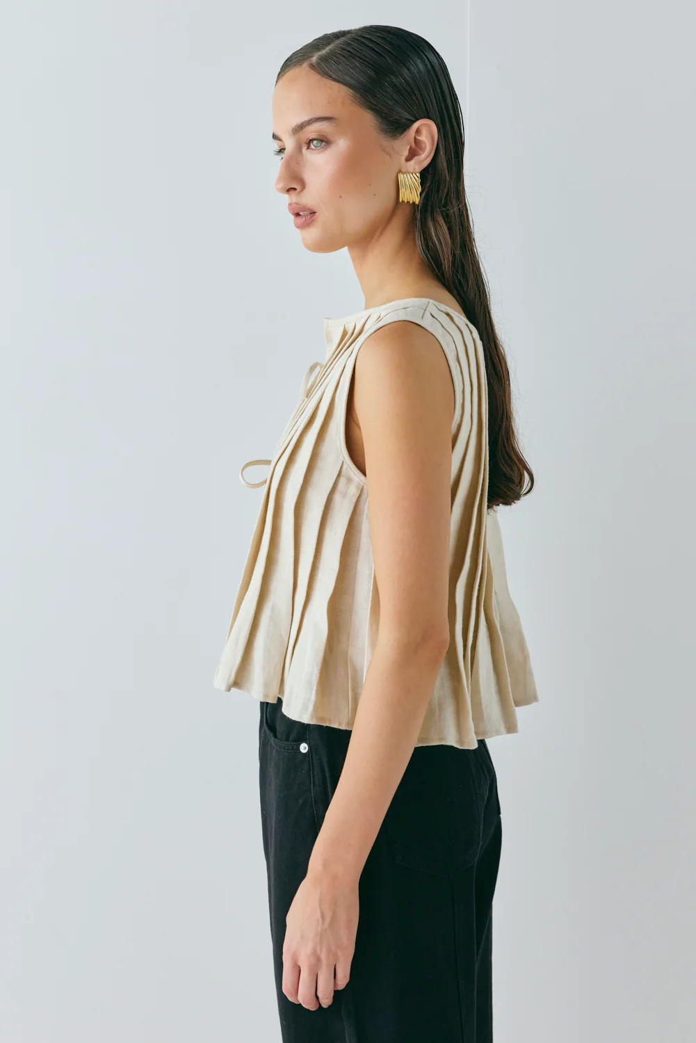 Valeria Linen Top Oatmeal - Image 6