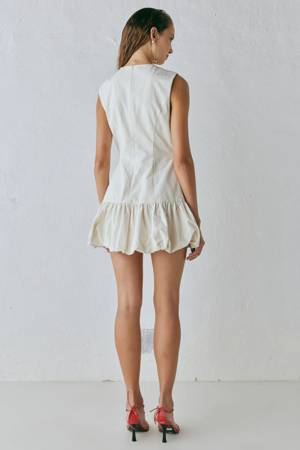 Vikki Mini Dress Cream - Image 10