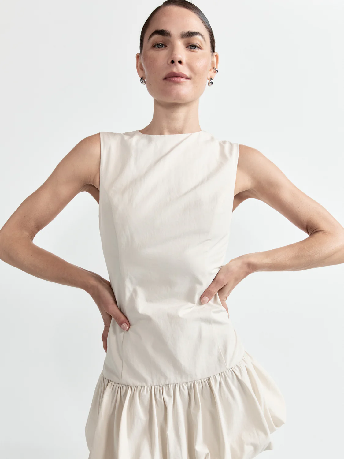 Vikki Mini Dress Cream - Image 6