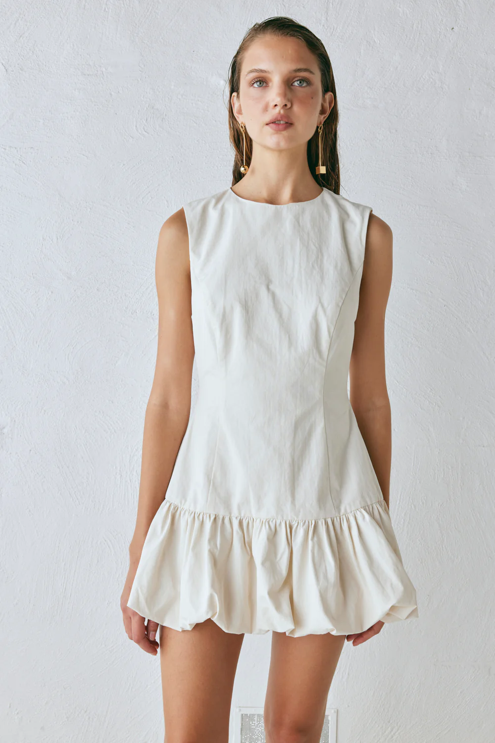 Vikki Mini Dress Cream - Image 9