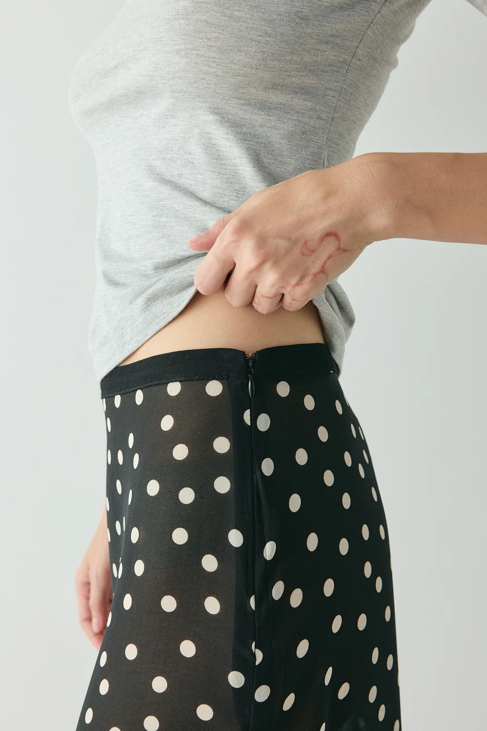 Vilma Sheer Maxi Skirt Black Polka Dot - Image 5