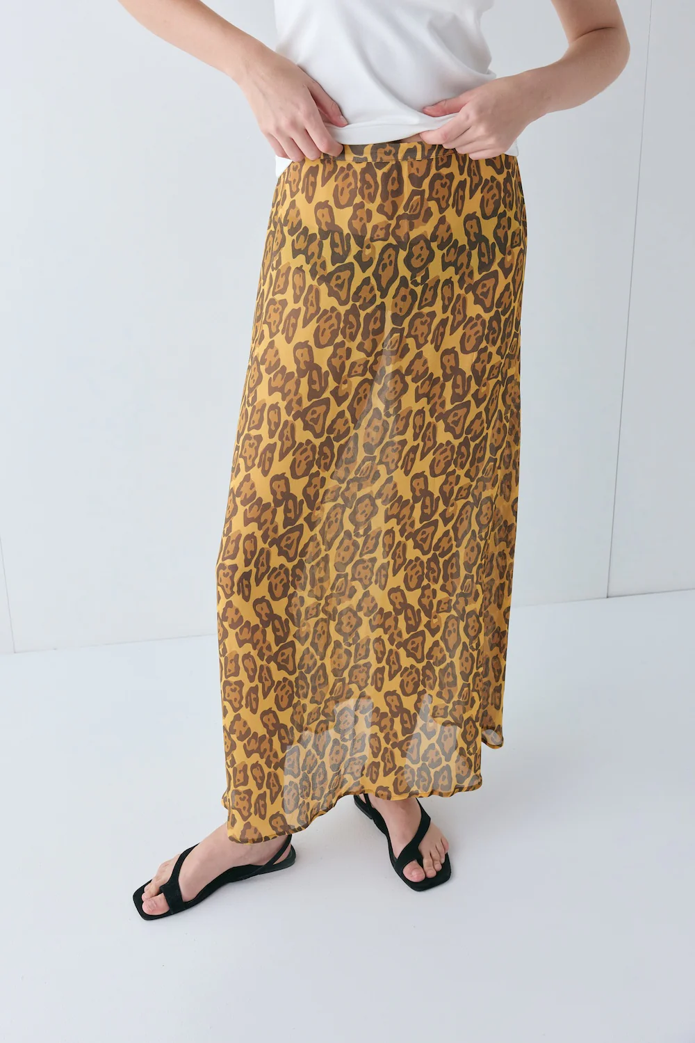 Vilma Sheer Maxi Skirt Leopard - Image 2